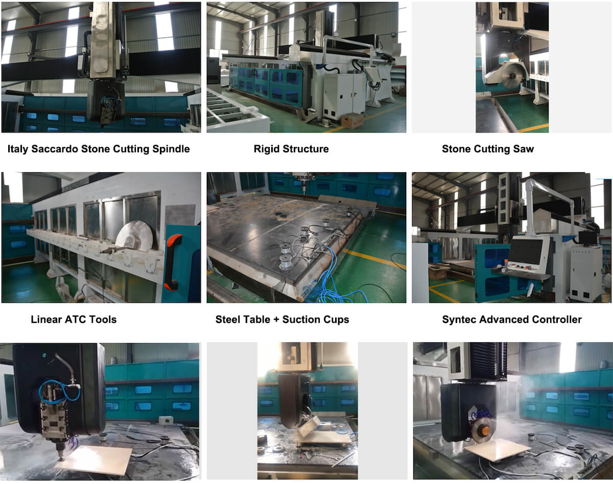 stone cutting 5 axis cnc machining router