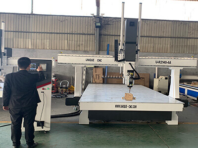 Large Size 3D Mold 4 Axis ATC CNC Router Cutting Machine Shipment to India 